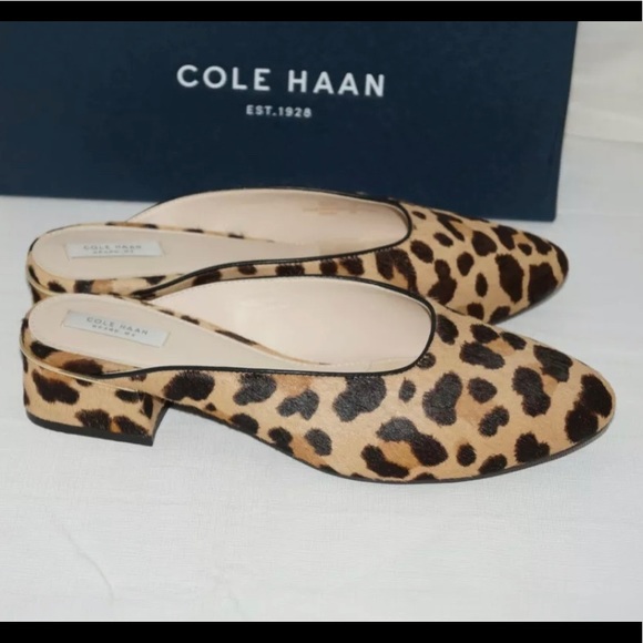 Authentic COLE HAAN Ocelot Haircalf Print Slide - Picture 4 of 10